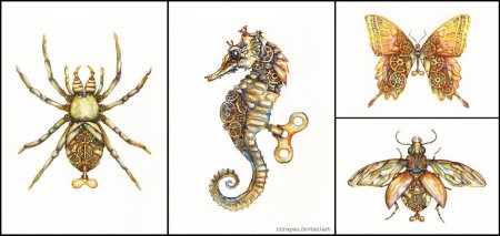 Стимпанк насекомые рисунок