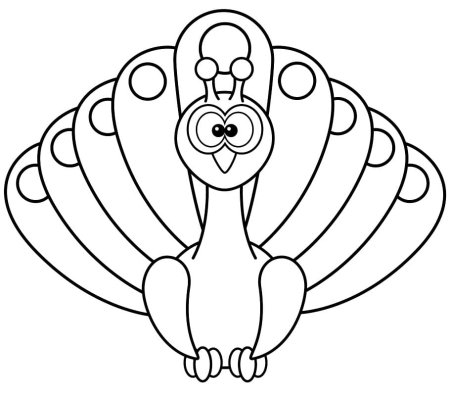 Павлин. Раскраска