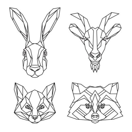 Геометрические головы животных