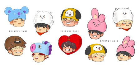 BTS игрушки bt21 имена