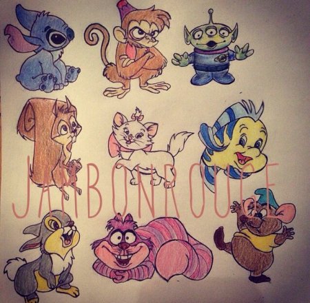 Диснеевские персонажи для срисовки животные