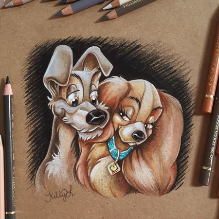 Мультипликационные рисунки цветными карандашами