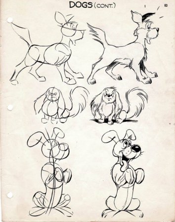 Наброски рисунков Диснеевских животных