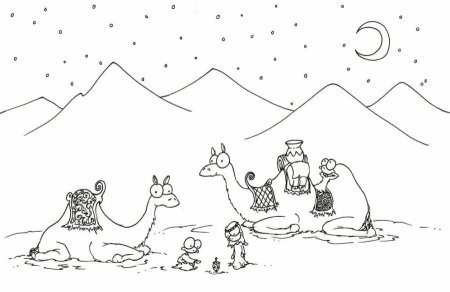 Рисование верблюда в пустыне