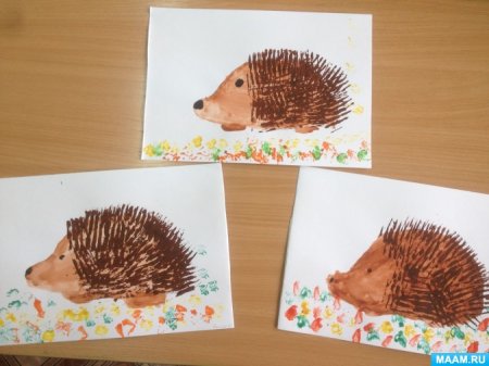 Рисование Ёжика в младшей группе