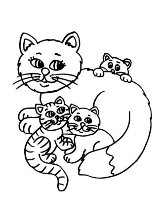 Рисунок кошки для раскрашивания