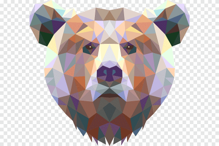 Медведь полигональный вектор