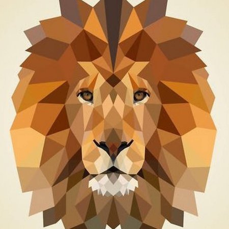 Полигональная живопись Лев