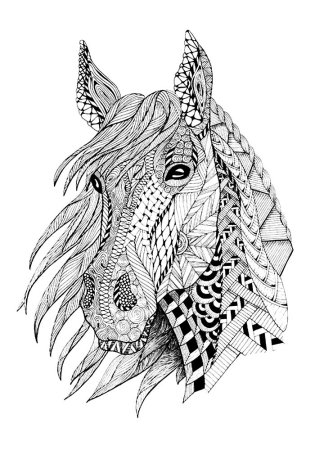 Раскраска Единорог Зентангл