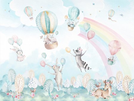 Детские обои с воздушными шарами