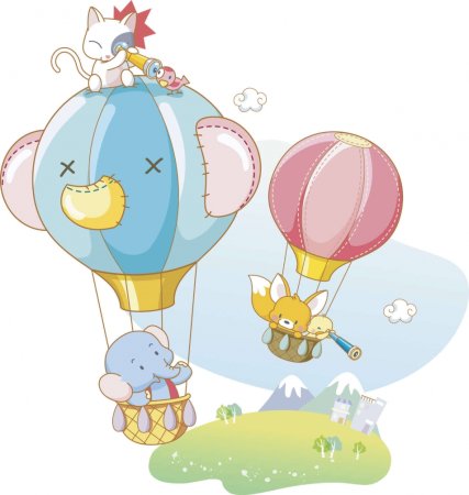 Зверушки на воздушном шаре