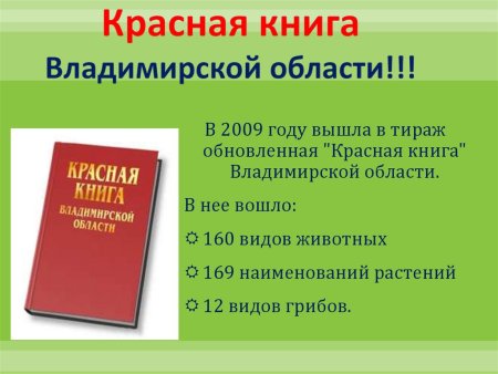 Растения Владимирской области занесенные в красную книгу