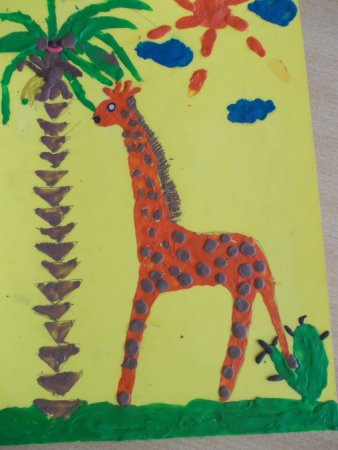 Рисование Жираф старшая группа