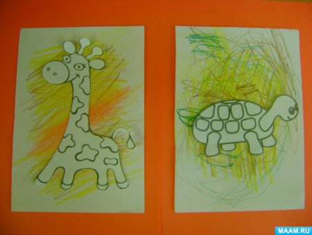 Жираф аппликация для детей подготовительной группы