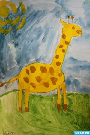 Рисование жирафа в старшей группе