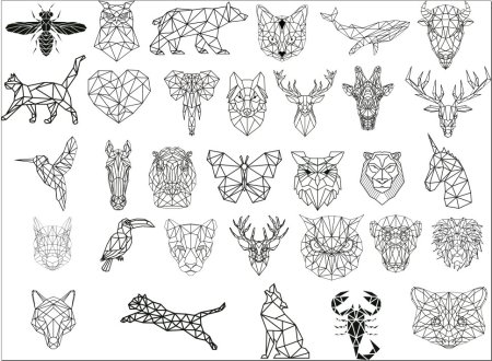 Геометрические животные вышивка