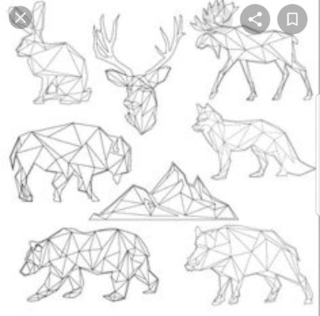 Полигональные фигуры животных вышивка