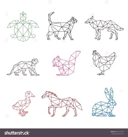 Геометрическая вышивка схемы животных