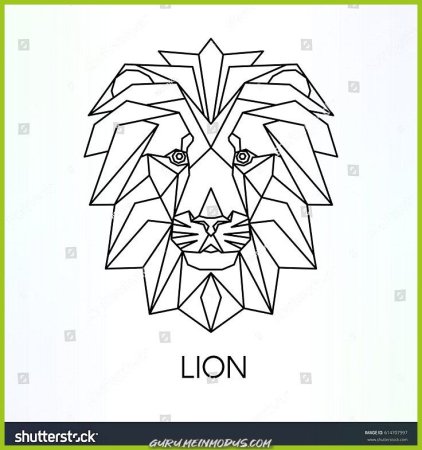 Лев из прямых линий