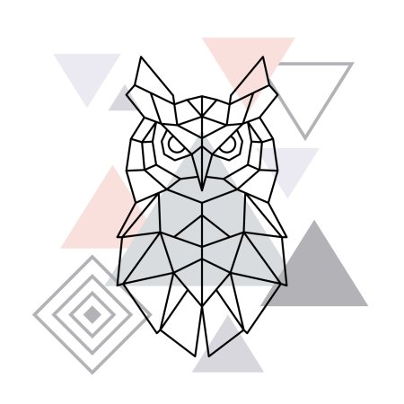 Сова вектор полигональная