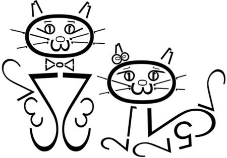 Рисунок из геометрических фигур и цифр