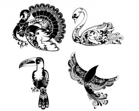 Зентангл лебедь