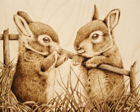 Выжигание по дереву звери