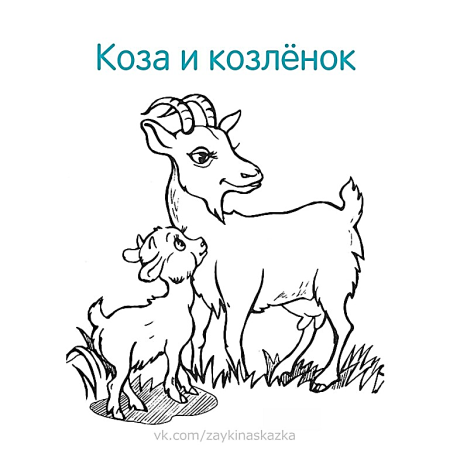 Коза раскраска