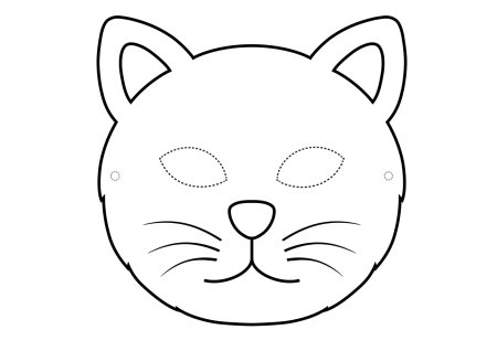 Маска кота трафарет