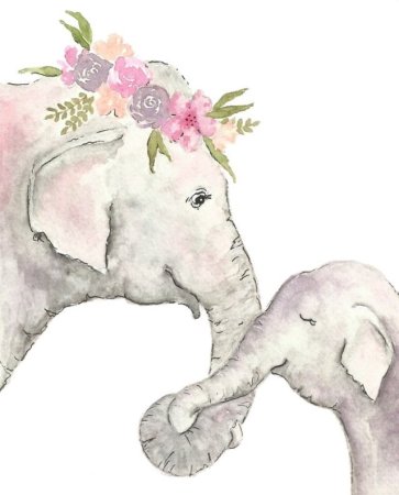 Акварельный Слоник