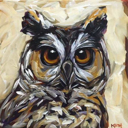 Сова гуашью