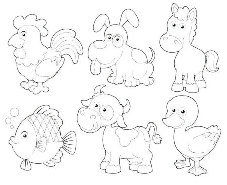 Контуры животных для рисования