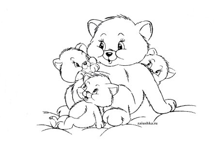 Раскраска мама и малыш животные