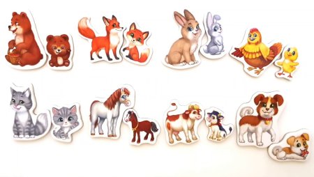 Животные и их Детёныши для детей