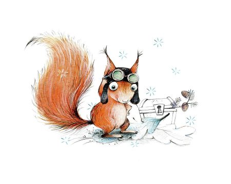 Смешная Белочка рисунок