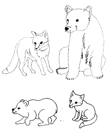 Животные по точкам для детей