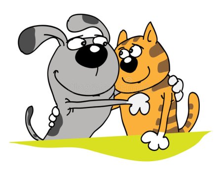 Кошка и собака мультяшные