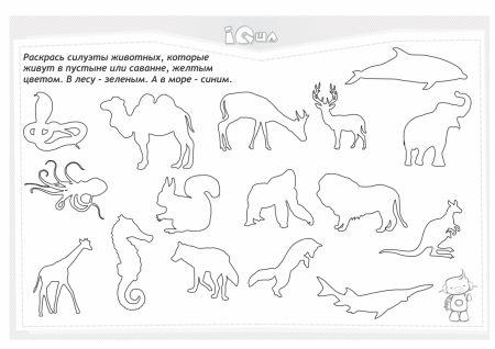 Дикие и домашние животные раскраска