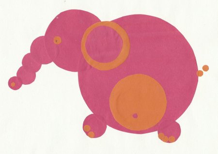 Аппликация из геометрических фигур Слоненок
