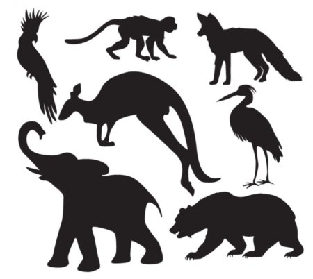 Животные силуэт
