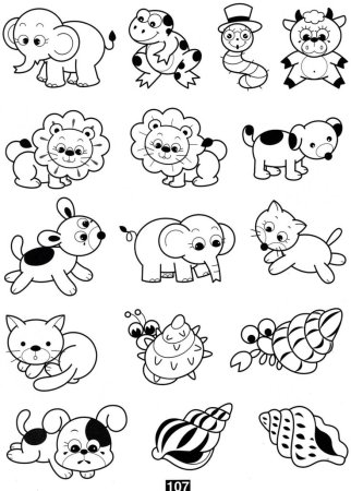 Раскраски маленькие животные