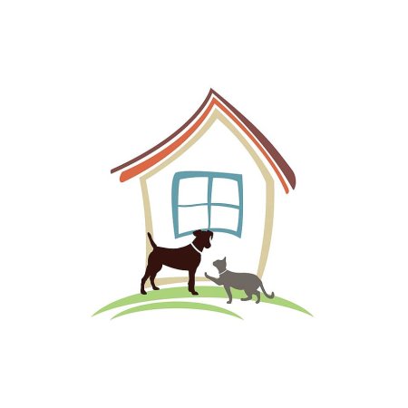 Собака в домике вектор