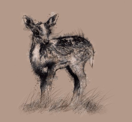 Картины углем животные