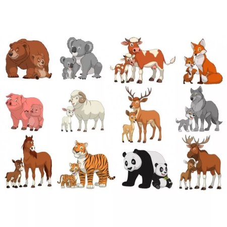 Животные и Детеныши для детей