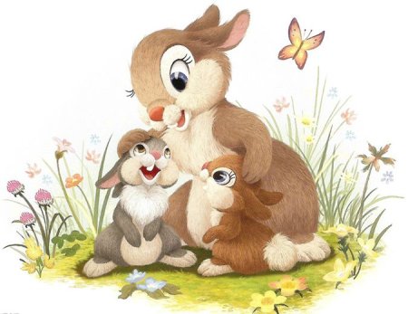 Зайчиха с зайчонком