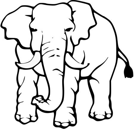 Слон раскраска