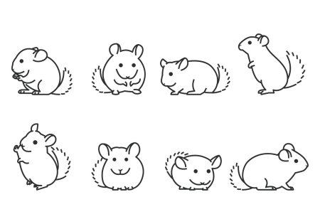 Раскраска хомяк маленький