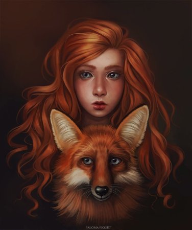 Девушка лиса арт