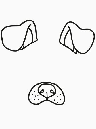 Уши собаки трафарет