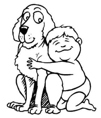 Собака раскраска для детей